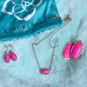 Kendra Scott Hot Pink 3 Piece Set Lee Elle Elisa